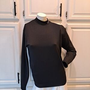 Champion Black Long Sleeve Duo Dry Pullover Long Sleeve Mock Neck Activewear